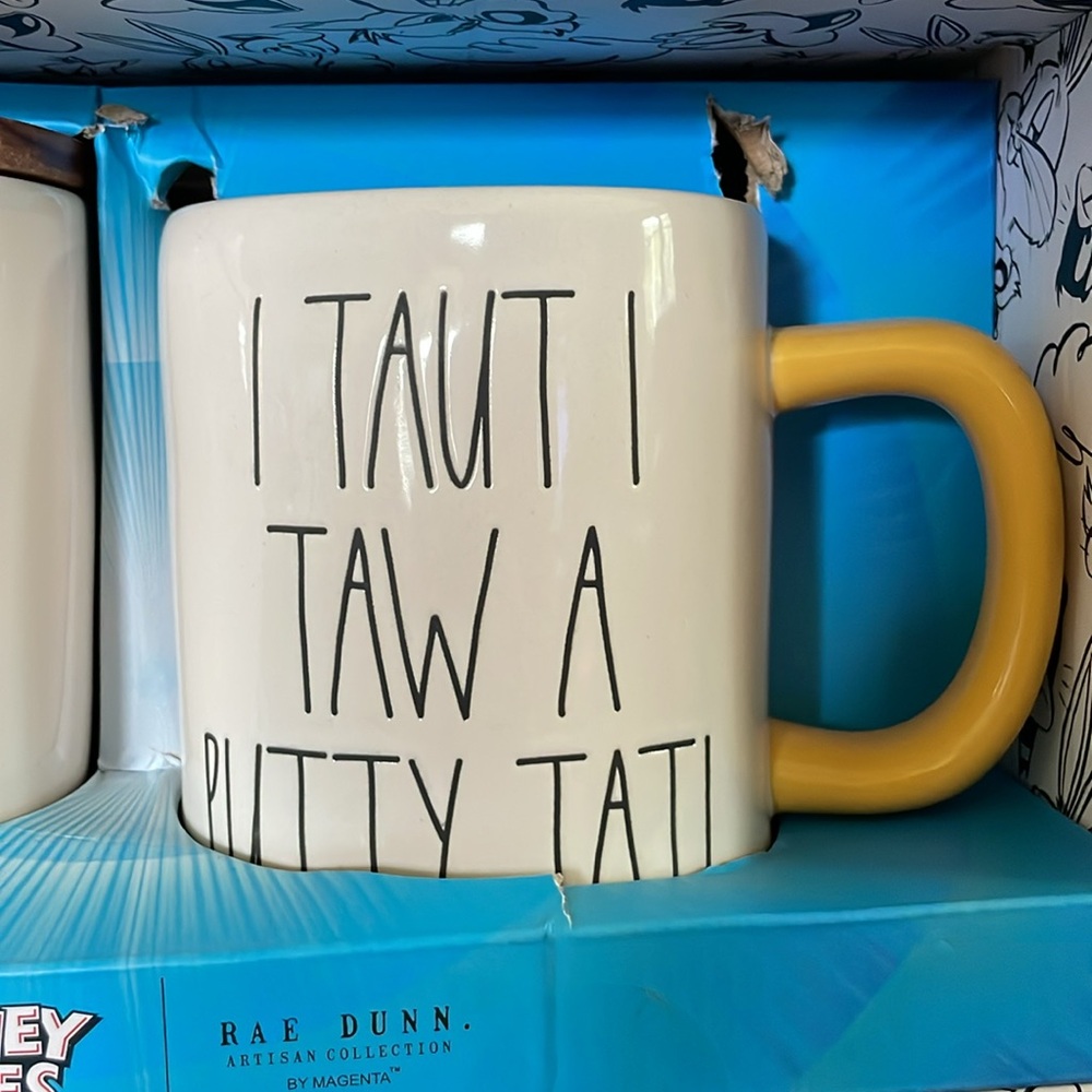 Rae Dunn Looney Tunes TWEETY BIRD Mug and Canister Set I TAUT I TAW A PUTTY TAT - Picture 3 of 5